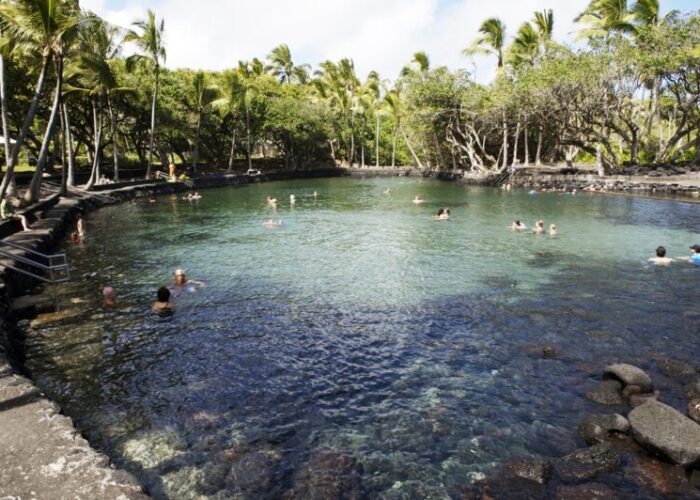 Ahalanui geothermally heated pool.