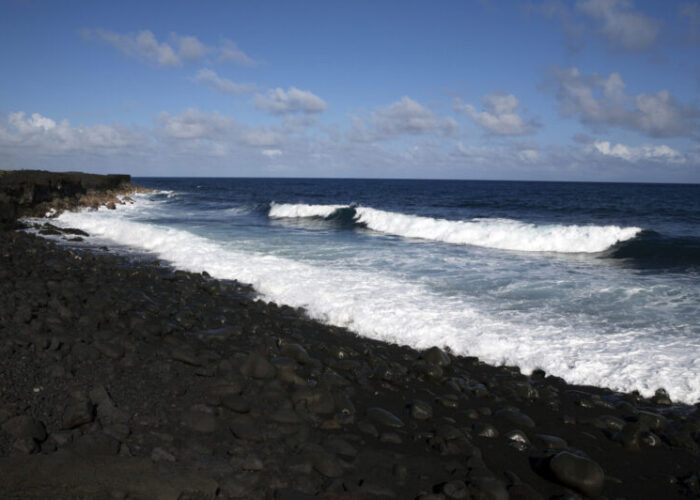 Kalapana, new black sand beach.