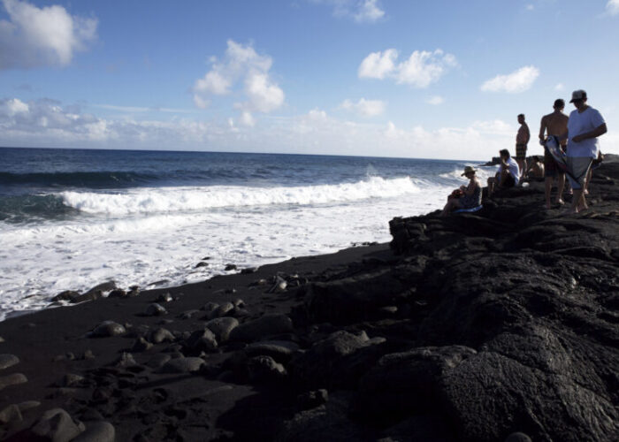 Kalapana new black sand beach.