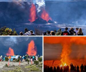 Kilauea Volcano eruption in Hawaii Volcano National Park on The Big Island of Hawaii