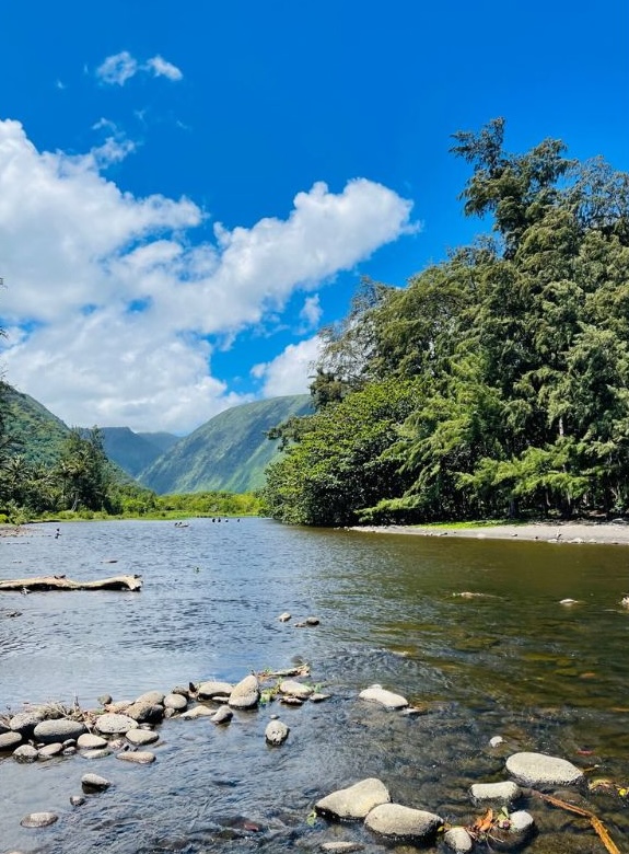 mountain and river